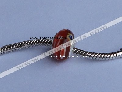CLP03 30pcs 8.5*13mm roundel silver plated core lampwork European beads