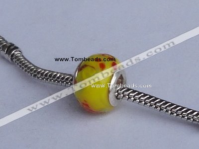 CLP33 30pcs silver plated core 10*13mm roundel lampwork European beads
