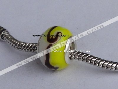 CLP40 30pcs silver plated core 10.5*14mm roundel lampwork European beads