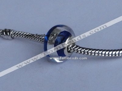 CLP59 20pcs 9*14mm roundel silver plated core lampwork European beads