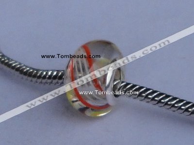 CLP62 20pcs 10*14mm roundel silver plated core lampwork European beads