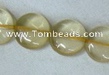 CLQ04 15.5 inches 12mm coin natural lemon quartz beads Wholesale