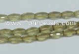 CLQ10 15.5 inches 6*10mm faceted rice natural lemon quartz beads
