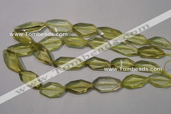 CLQ260 15.5 inches 15*18mm – 20*32mm faceted freeform lemon quartz beads