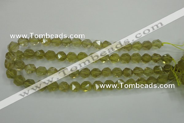 CLQ304 15.5 inches 12mm faceted nuggets lemon quartz beads