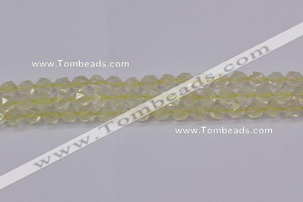 CLQ313 15.5 inches 10mm faceted nuggets lemon quartz beads
