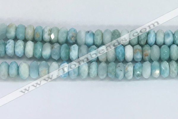 CLR114 15.5 inches 5*9mm faceted rondelle natural larimar beads