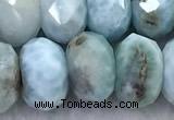 CLR151 15 inches 6*10mm faceted rondelle larimar beads wholesale