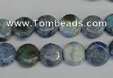 CLR209 15.5 inches 12mm flat round larimar gemstone beads
