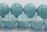 CLR22 15.5 inches 16mm round grade AA natural larimar gemstone beads
