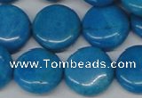 CLR416 15.5 inches 25mm flat round dyed larimar gemstone beads
