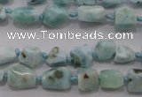 CLR46 15.5 inches 6*7mm – 10*12mm nuggets natural larimar beads