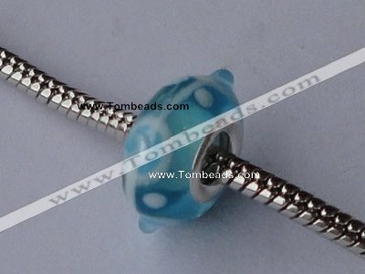 CLSP17 10pcs 7*13.5mm roundel 925 silver core lampwork European beads