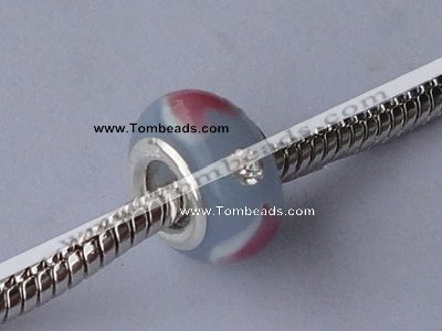 CLSP18 10pcs 7*13mm roundel 925 silver core lampwork European beads