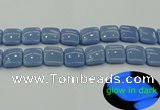 CLU155 15.5 inches 18*18mm square blue luminous stone beads