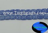 CLU194 15.5 inches 16*16mm square blue luminous stone beads