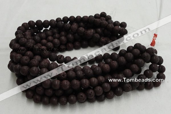 CLV202 15.5 inches 10mm round coffee natural lava beads wholesale