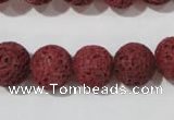 CLV470 15.5 inches 12mm round dyed red lava beads wholesale
