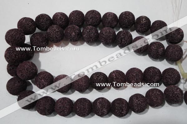 CLV481 15.5 inches 18mm round dyed purple lava beads wholesale
