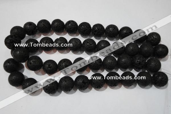 CLV489 15.5 inches 18mm round black lava beads wholesale