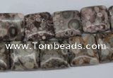 CMB19 15.5 inches 14*14mm square natural medical stone beads