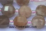 CME348 15 inches 8mm pumpkin moonstone beads
