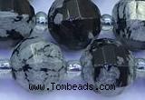 CME374 15 inches 10mm pumpkin snowflake obsidian beads