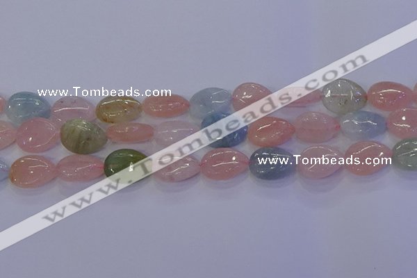 CMG232 15.5 inches 10*14mm flat teardrop morganite beads wholesale