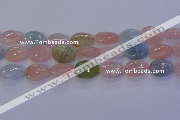 CMG234 15.5 inches 13*18mm flat teardrop morganite beads wholesale