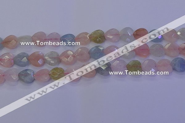 CMG283 15.5 inches 10*10mm faceted heart morganite beads