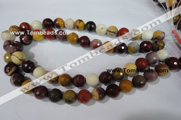 CMK215 15.5 inches 14mm faceted round mookaite gemstone beads