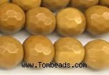 CMK365 15 inches 6mm faceted round yellow mookaite beads