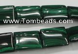 CMN445 15.5 inches 13*18mm rectangle natural malachite beads