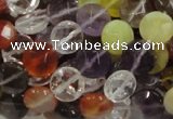 CMQ18 15.5 inches 10mm faceted coin multicolor quartz beads