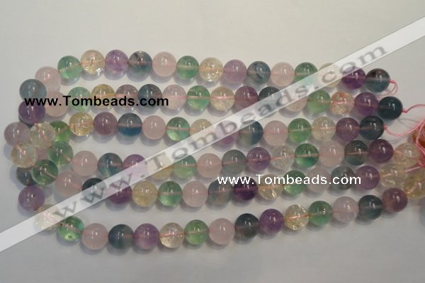 CMQ214 15.5 inches 12mm round multicolor quartz gemstone beads