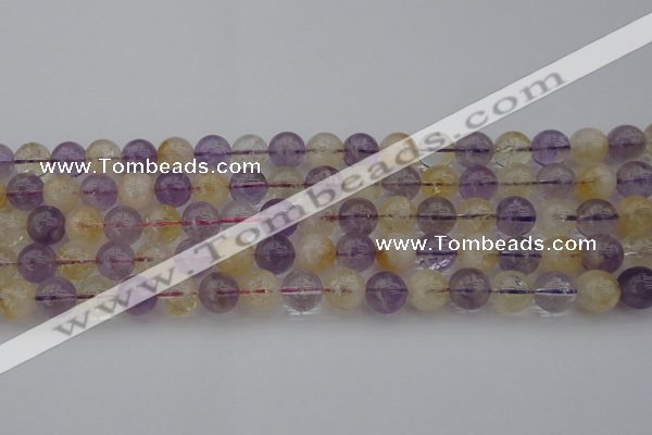 CMQ313 15.5 inches 10mm round citrine & amethyst beads wholesale