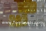 CMQ39 15.5 inches 6*10mm triangle mixed quartz beads wholesale