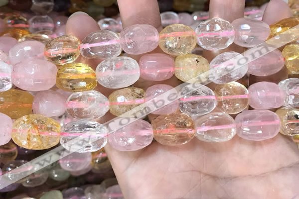 CMQ516 10*12mm - 13*18mm faceted nuggets colorfull quartz beads