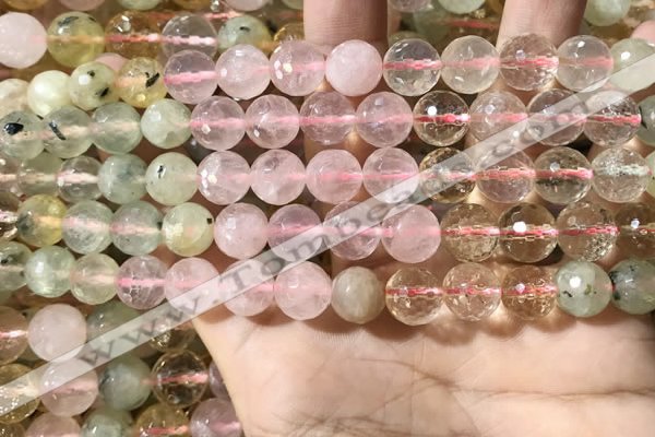 CMQ535 15.5 inches 10mm faceted round colorfull quartz beads