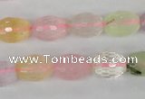CMQ62 15.5 inches 10*14mm faceted rice multicolor quartz beads