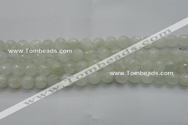 CMS1043 15.5 inches 10mm faceted round A grade white moonstone beads