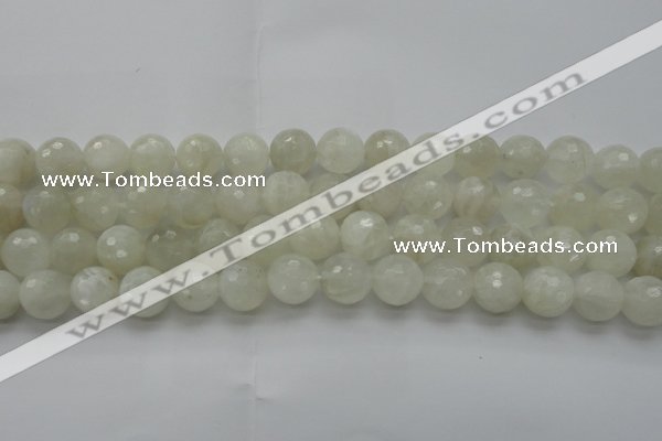 CMS1044 15.5 inches 12mm faceted round A grade white moonstone beads
