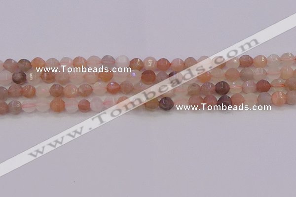 CMS1166 15.5 inches 6mm faceted round rainbow moonstone beads