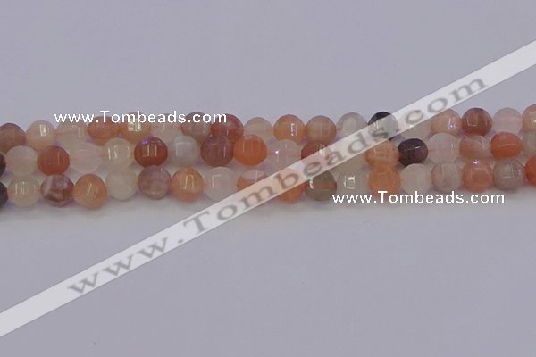 CMS1167 15.5 inches 8mm faceted round rainbow moonstone beads