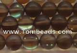 CMS1529 15.5 inches 12mm round matte synthetic moonstone beads
