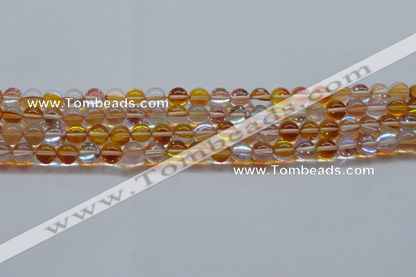 CMS1532 15.5 inches 8mm round synthetic moonstone beads wholesale