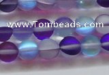 CMS1577 15.5 inches 8mm round matte synthetic moonstone beads