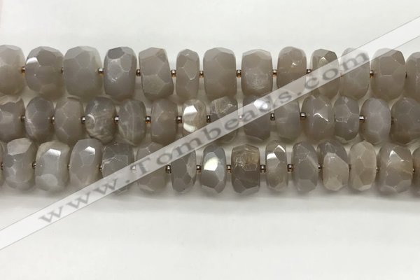 CMS1661 15.5 inches 6*12mm - 8*13mm faceted tyre moonstone beads