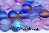 CMS2214 15 inches  8mm round matte synthetic moonstone beads
