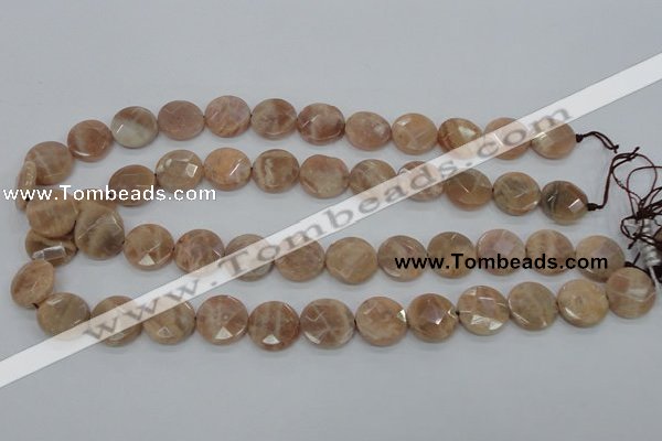 CMS47 15.5 inches 16mm faceted coin moonstone gemstone beads